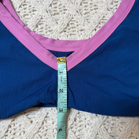 L*Space Colorblock Ribbed Bikini Top‎ Blue Pink White – Women’s Large nwot - Picture 4 of 6